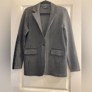 Ralph Lauren Black and Gray Houndstooth Blazer Women’s Large